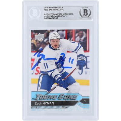 Zach Hyman Toronto Maple Leafs signierte 2016-17 Upper Deck Series One Young Guns #222 Beckett Fanatics bezeugte authentifizierte Rookie-Karte Image