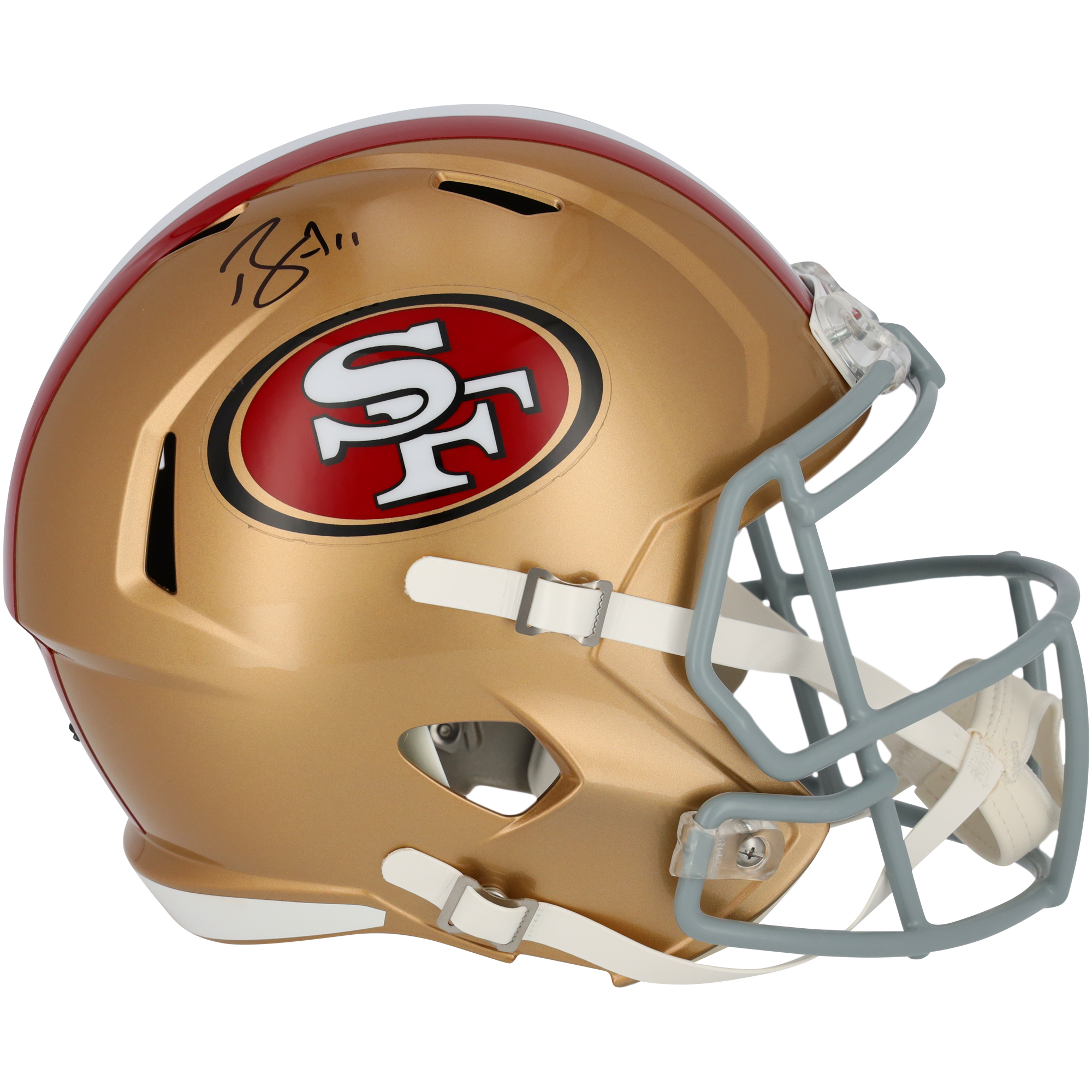 Von Brandon Aiyuk signierter San Francisco 49ers-Helm „Faithful to the Bay Speed Replica“ Image