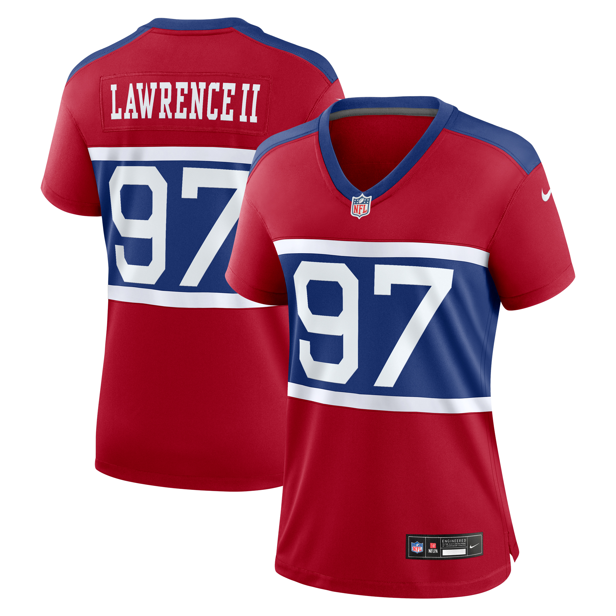 New York Giants Nike Game Sekundär Throwback Ausweichtrikot - Rot - Dexter Lawrence II - Damen Image