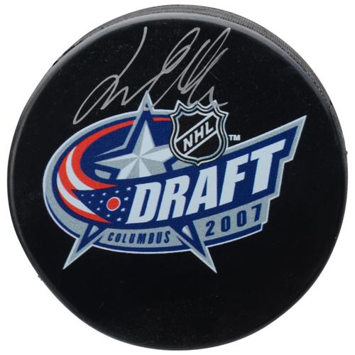 Lars Eller Washington Capitals signierter Hockeypuck mit Logo des NHL Draft 2007