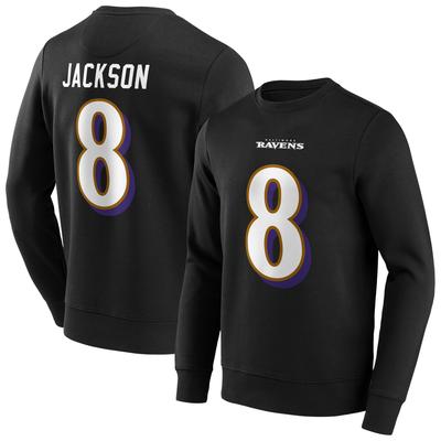 Baltimore Ravens Crew-Sweatshirt mit alternativem Namen und Nummer - Lamar Jackson - Herren Image