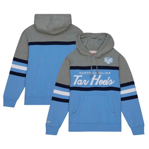 Hellblauer North Carolina Tar Heels Head Coach-Pullover-Hoodie für Herren von Mitchell & Ness