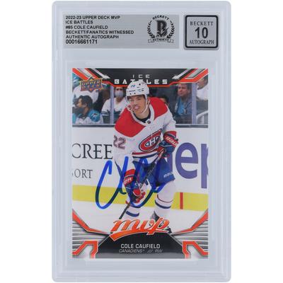 Cole Caufield Montreal Canadiens signierte 2022-23 Upper Deck MVP Ice Battles #85 Beckett Fanatics bezeugte authentifizierte Karte Image