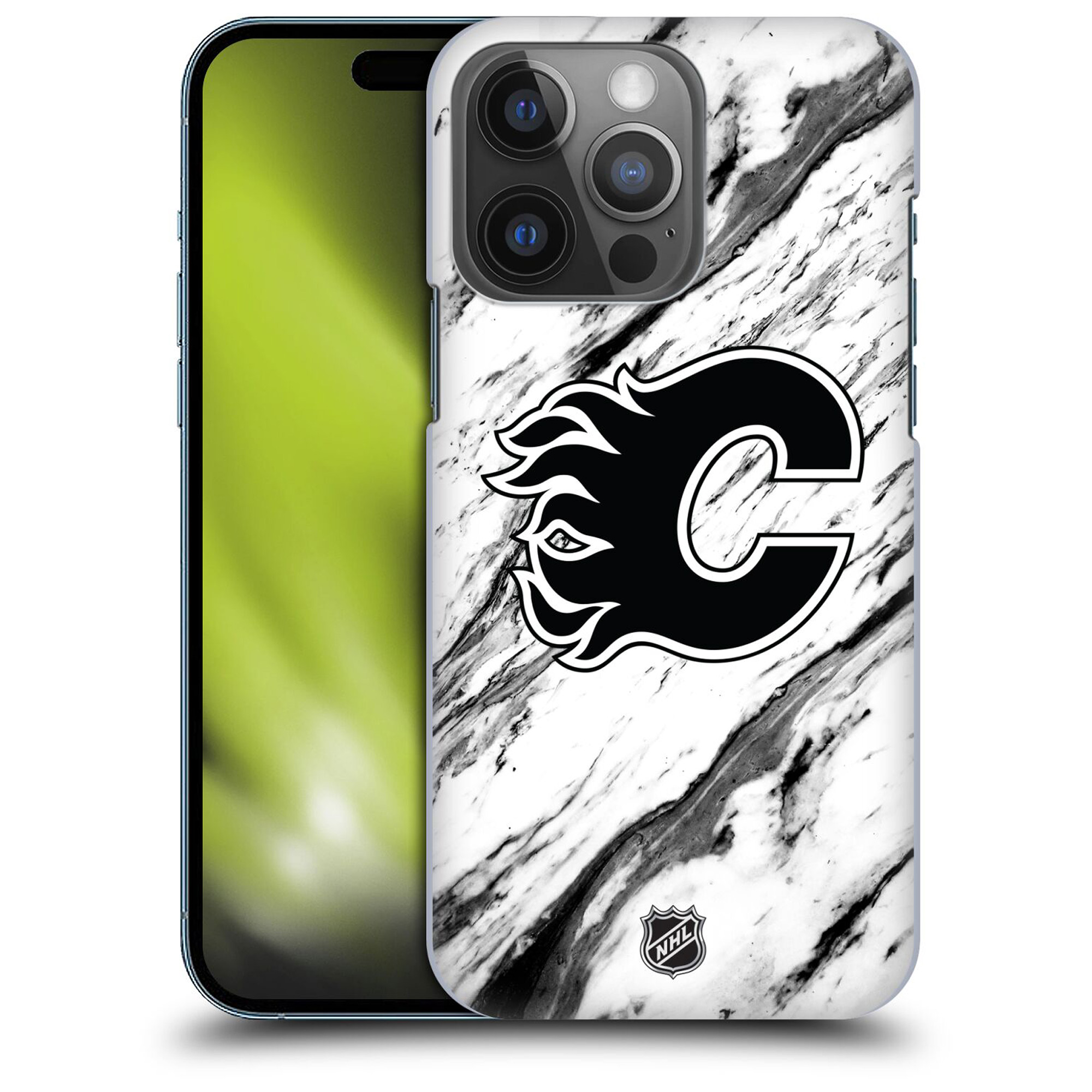 Calgary Flames NHL Marble Pattern Grafik Phone Case - iPhone Image