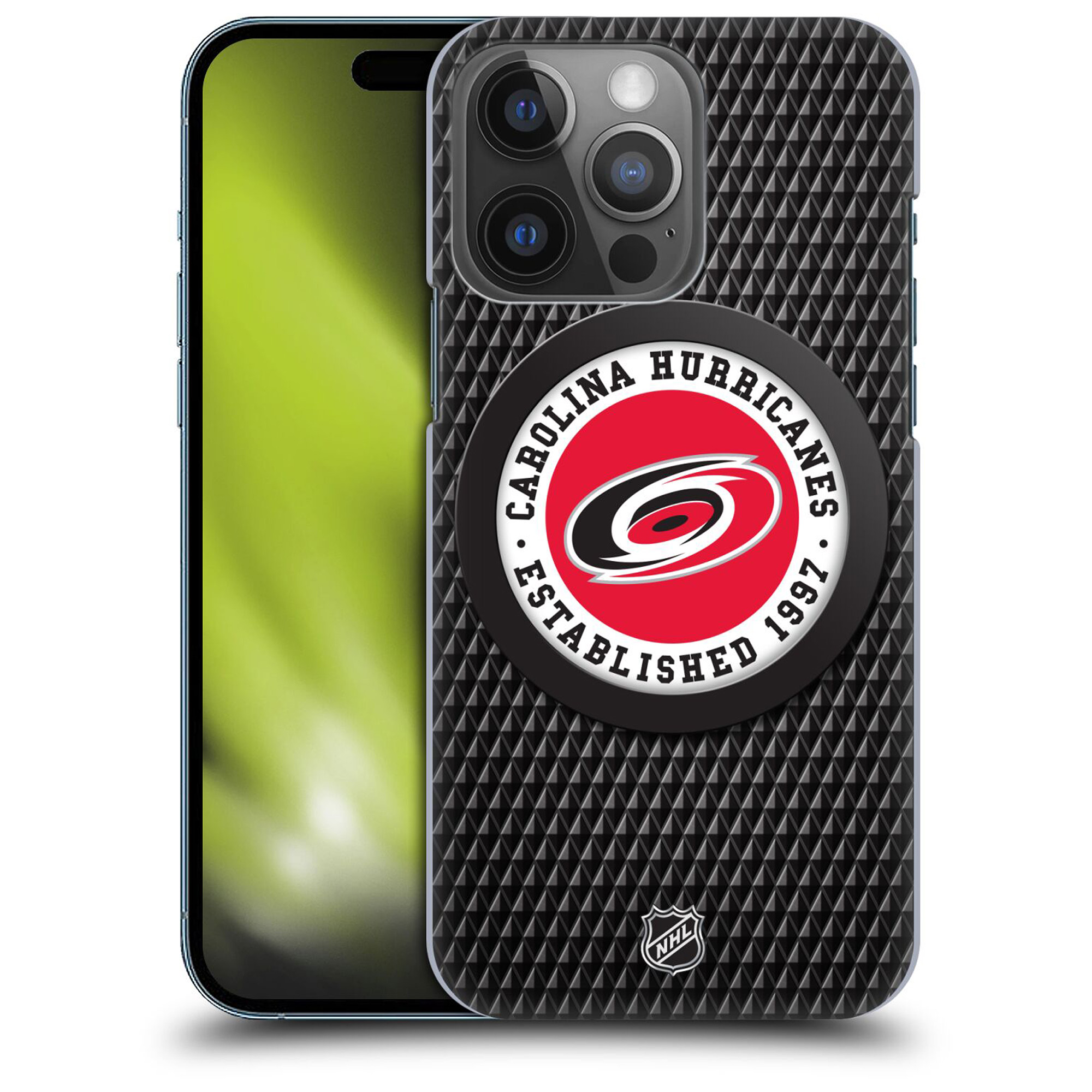 Carolina Hurricanes NHL Puck Texture Grafik Phone Case - iPhone Image