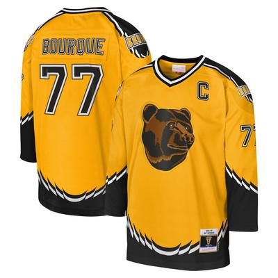 Mitchell & Ness Ray Bourque Gold Boston Bruins 1996-97 Blue Line Spielertrikot mit Kapitänsaufnäher für Jugendliche Image
