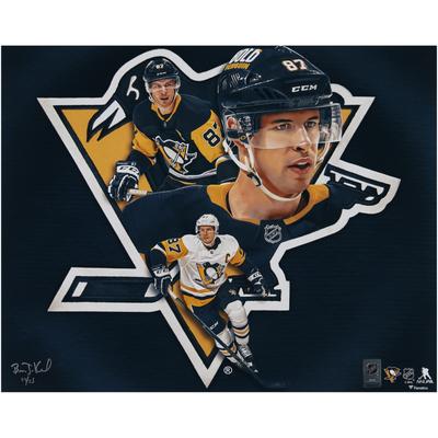 Sidney Crosby Pittsburgh Penguins, unsignierter 16 x 20 Zoll großer Fotodruck – entworfen und signiert vom Künstler Brian Konnick – limitierte Auflage von 25 Image