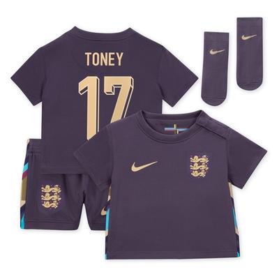 England Nike Away Stadium Mini Kit 2024 – Baby mit Aufdruck Toney 17 Image