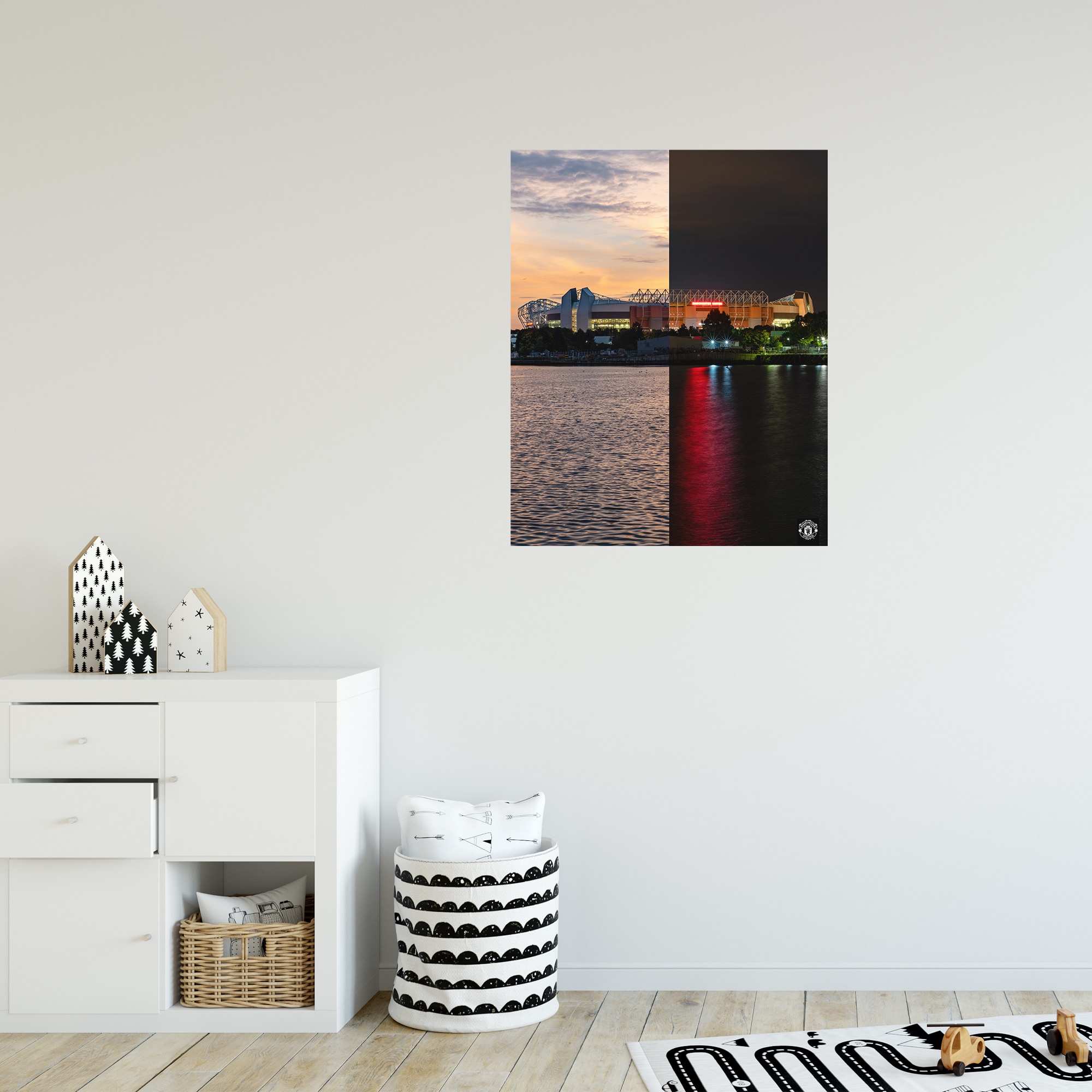 Manchester United Old Trafford Tag & Nacht Druck – A3 Image