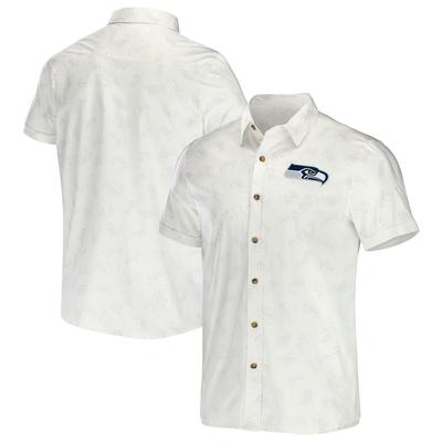 Weißes Seattle Seahawks-T-Shirt mit Knöpfen aus der NFL x Darius Rucker-Kollektion von Fanatics für Herren Image