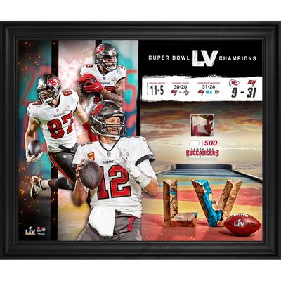 Gerahmte Collage der Tampa Bay Buccaneers, 50,8 x 61 cm, mit beim Spiel verwendetem Konfetti – limitierte Auflage von 500 Stück Image