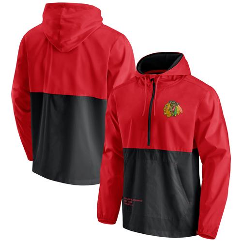 Rot/schwarze Chicago Blackhawks Thrill Seeker Anorak-Jacke mit halbem Reißverschluss für Herren