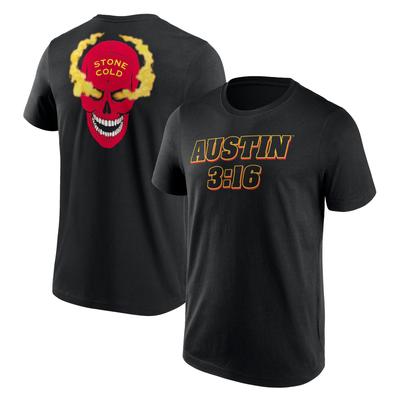 WWE Stone Cold Steve Austin Red Skull T-Shirt - Schwarz - Herren Image