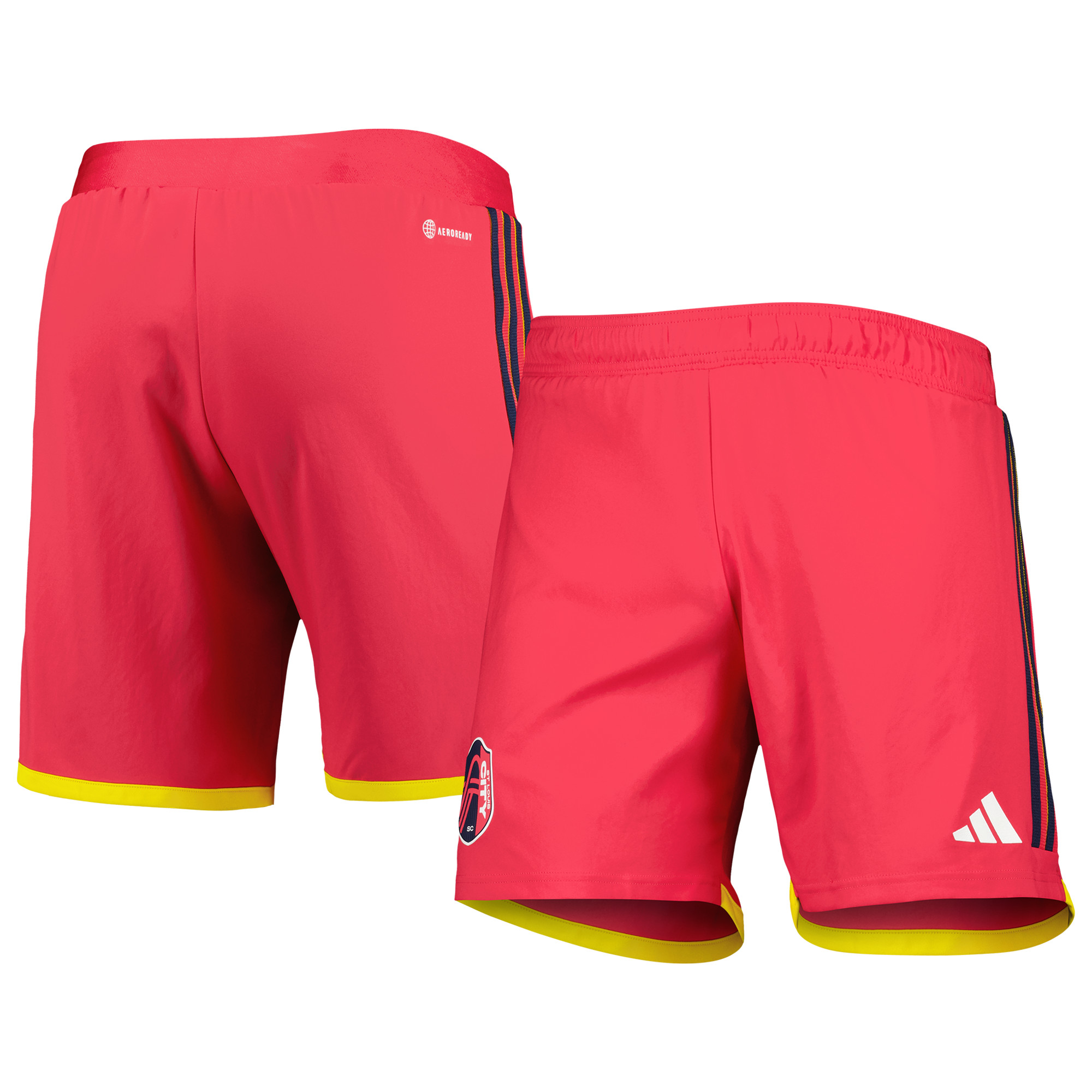 Rote adidas St. Louis City SC 2023 Auswärtstrikot AEROREADY Authentic-Shorts für Herren Image