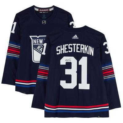 Igor Shesterkin New York Rangers signiertes 2023-24 Navy Alternative Adidas Authentic Trikot Image