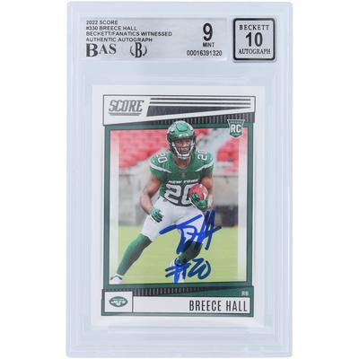 Breece Hall New York Jets signierte 2022 Panini Score #330 Beckett Fanatics bezeugte authentifizierte 9/10 Rookie-Karte Image