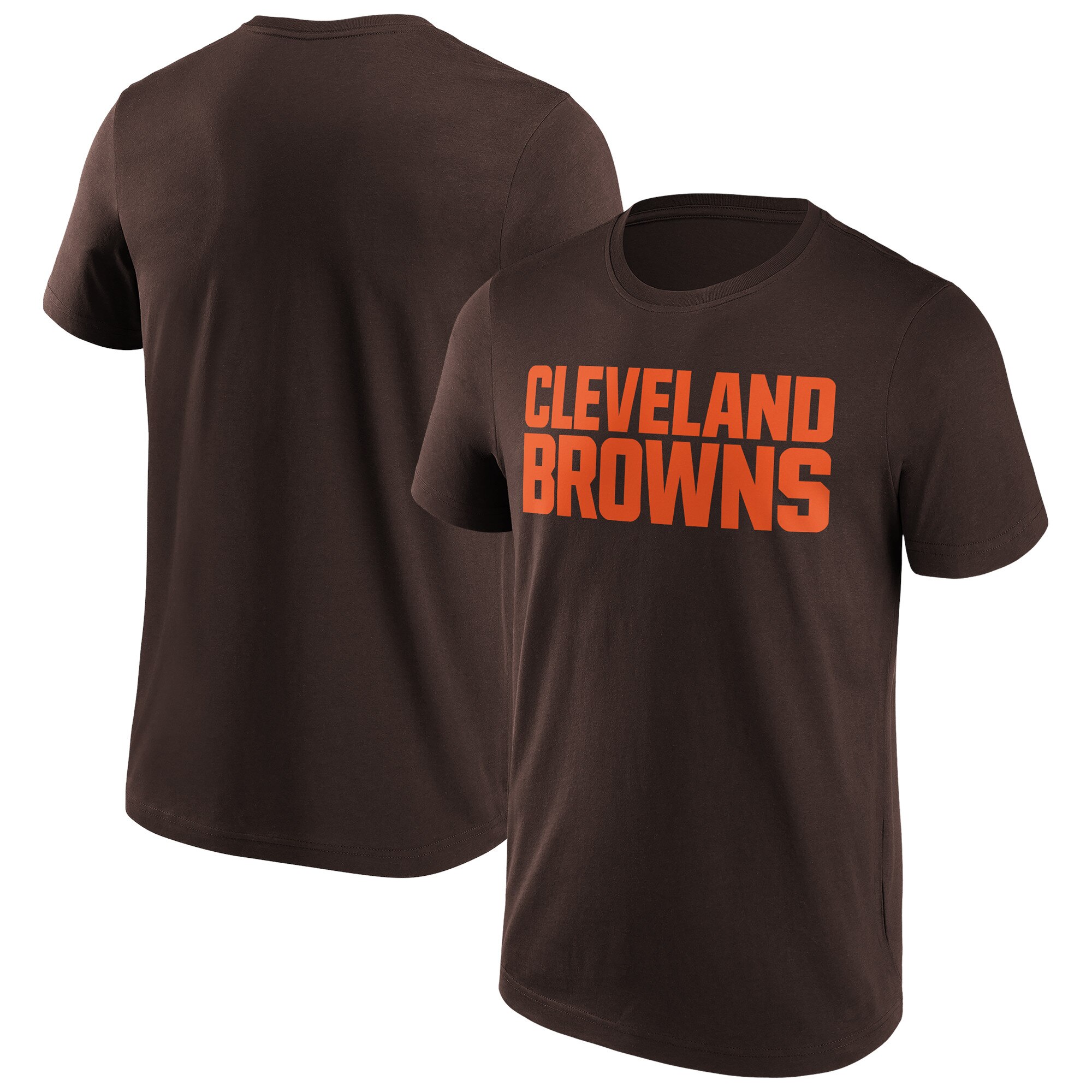 Cleveland Browns Primary Color Wordmark T-Shirt - Herren Image