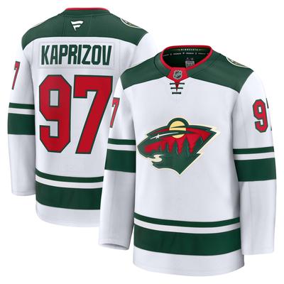Weißes Minnesota Wild Fanatics Kirill Kaprizov Premium-Auswärtstrikot für Herren Image