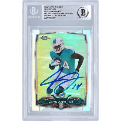 Jarvis Landry Miami Dolphins signierte 2014 Topps Chrome Refractor #177 Beckett Fanatics bezeugte authentifizierte Rookie-Karte Image