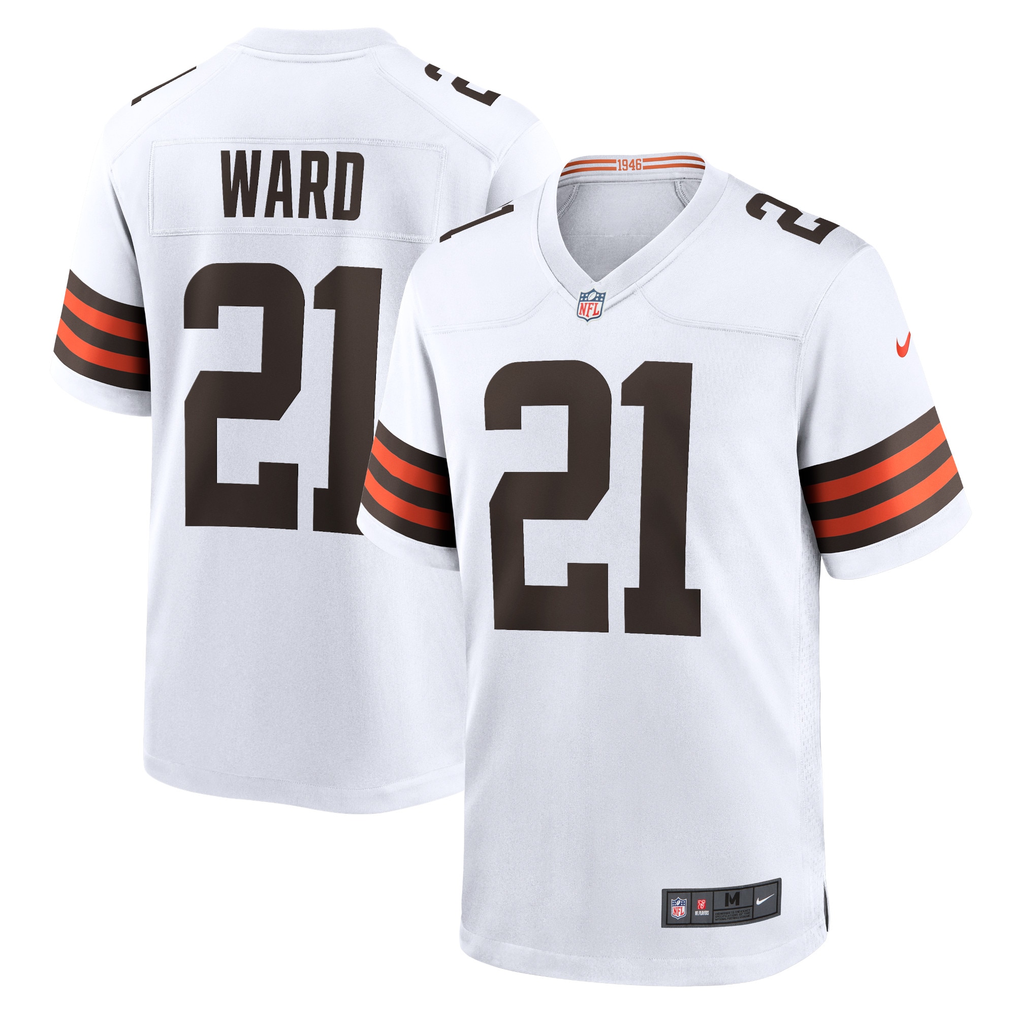 Cleveland Browns Nike Game Auswärtstrikot - Weiß - Denzel Ward - Jugendliche Image