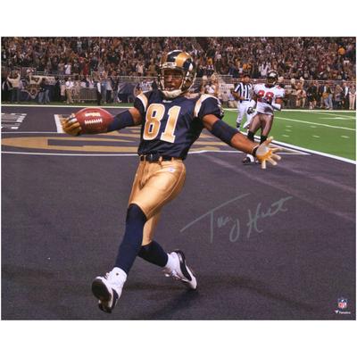 Torry Holt, St. Louis Rams, signiertes 16 x 20 Zoll großes Touchdown-Catch-Foto Image