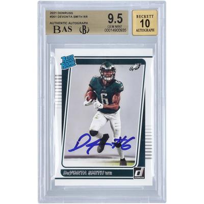 DeVonta Smith Philadelphia Eagles signierte 2021 Panini Donruss #261 BAS authentifizierte 9,5/10 Rookie-Karte – 9,5/9,5/9,5/9,5 Unterbewertungen Image