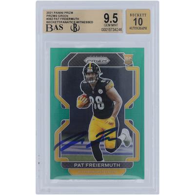 Pat Freiermuth Pittsburgh Steelers signierte 2021 Panini Prizm Green #362 Beckett Fanatics bezeugte authentifizierte 9,5/10 Rookie-Karte Image