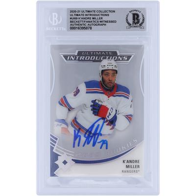 K'Andre Miller New York Rangers signierte 2020-21 Upper Deck Ultimate Collection Einführungen #UI-69 Beckett Fanatics bezeugte authentifizierte 10 Rookie-Karte Image