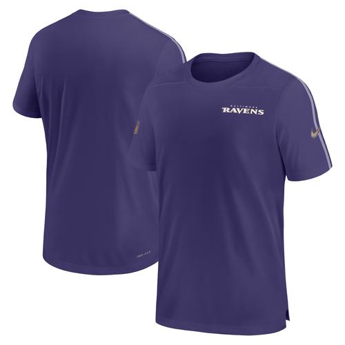 Lila Nike Baltimore Ravens 2024 Sideline Coach UV Performance T-Shirt für Herren