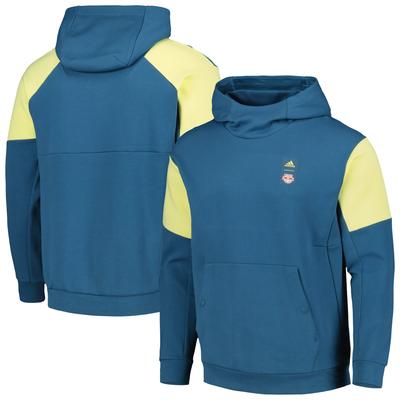 Blauer adidas New York Red Bulls 2023 Player Travel Pullover Hoodie für Herren Image