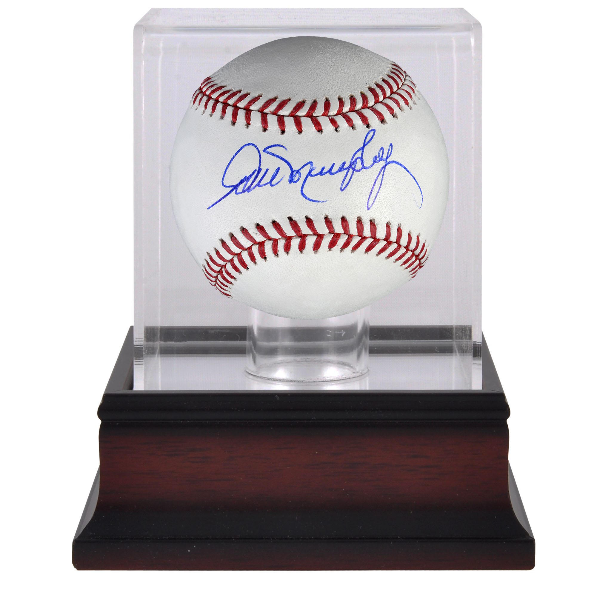 Dale Murphy Atlanta Braves signierter Baseball und Mahagoni-Baseball-Vitrine Image