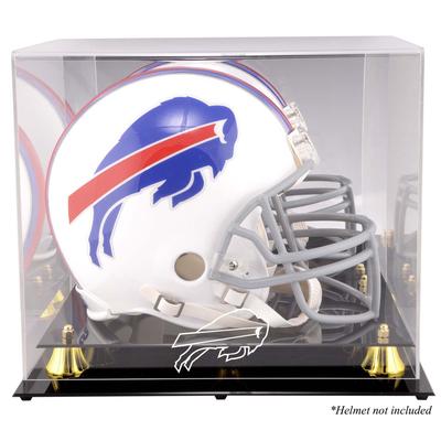 Goldene klassische Helmvitrine der Buffalo Bills mit verspiegelter Rückseite Image