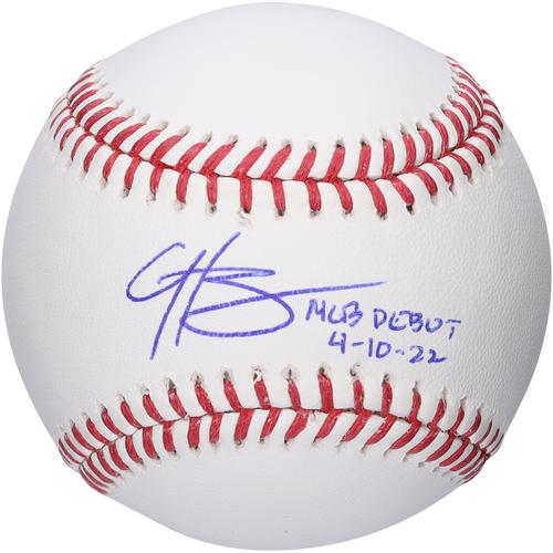 Von Hunter Greene signierter Rawlings-Baseball der Cincinnati Reds mit der Aufschrift „MLB-Debüt 4-10-22“