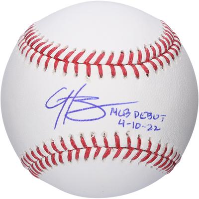 Von Hunter Greene signierter Rawlings-Baseball der Cincinnati Reds mit der Aufschrift „MLB-Debüt 4-10-22“ Image