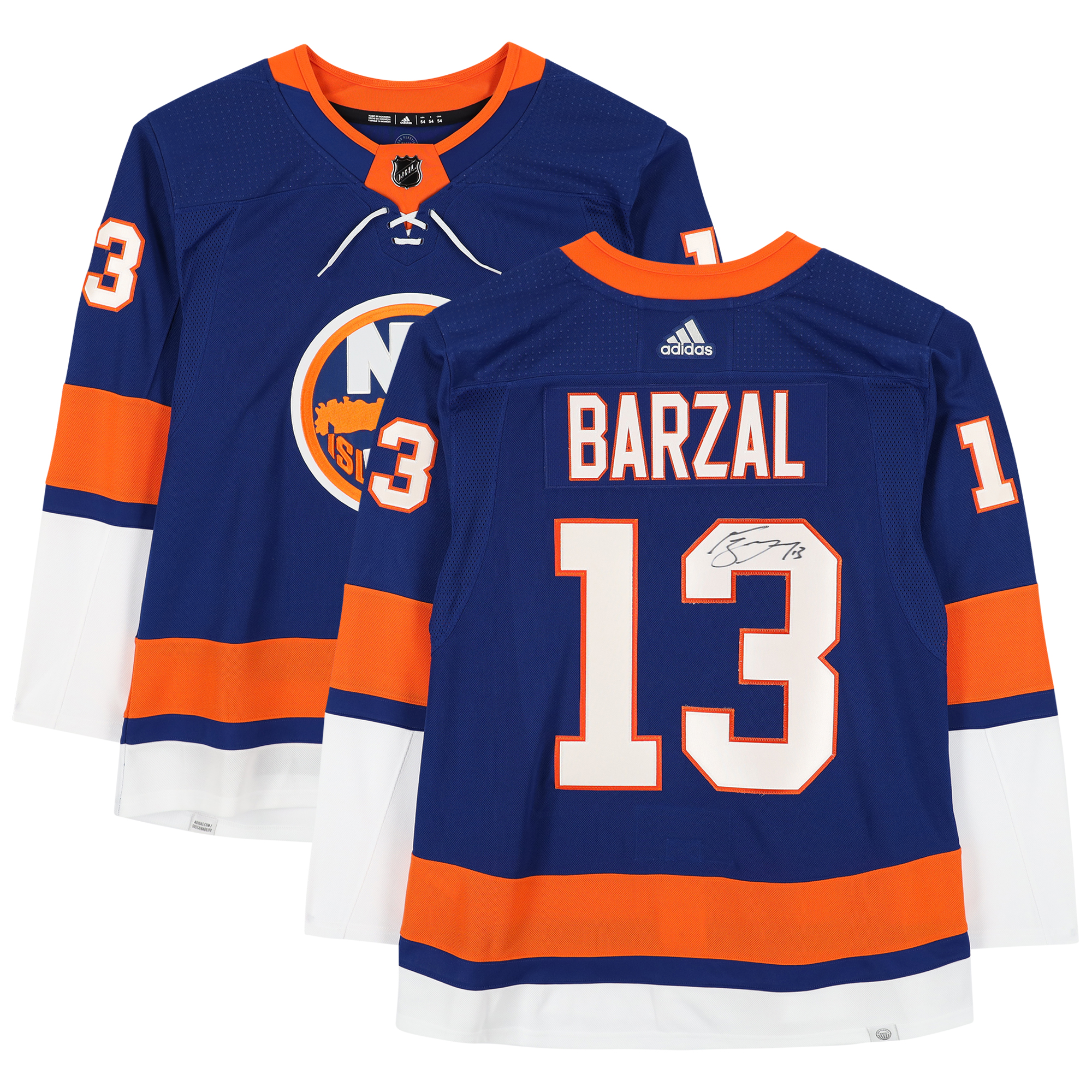 Mathew Barzal New York Islanders signiertes blaues authentisches Adidas-Trikot Image