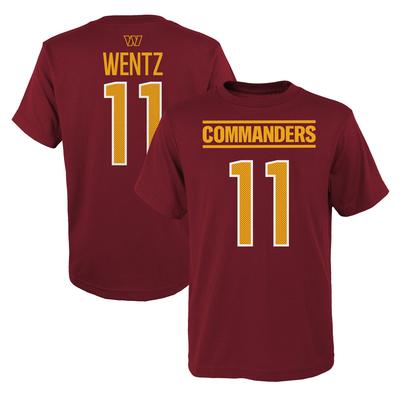 Jugend-T-Shirt Carson Wentz Burgundy Washington Commanders Mainliner mit Spielername und Nummer Image