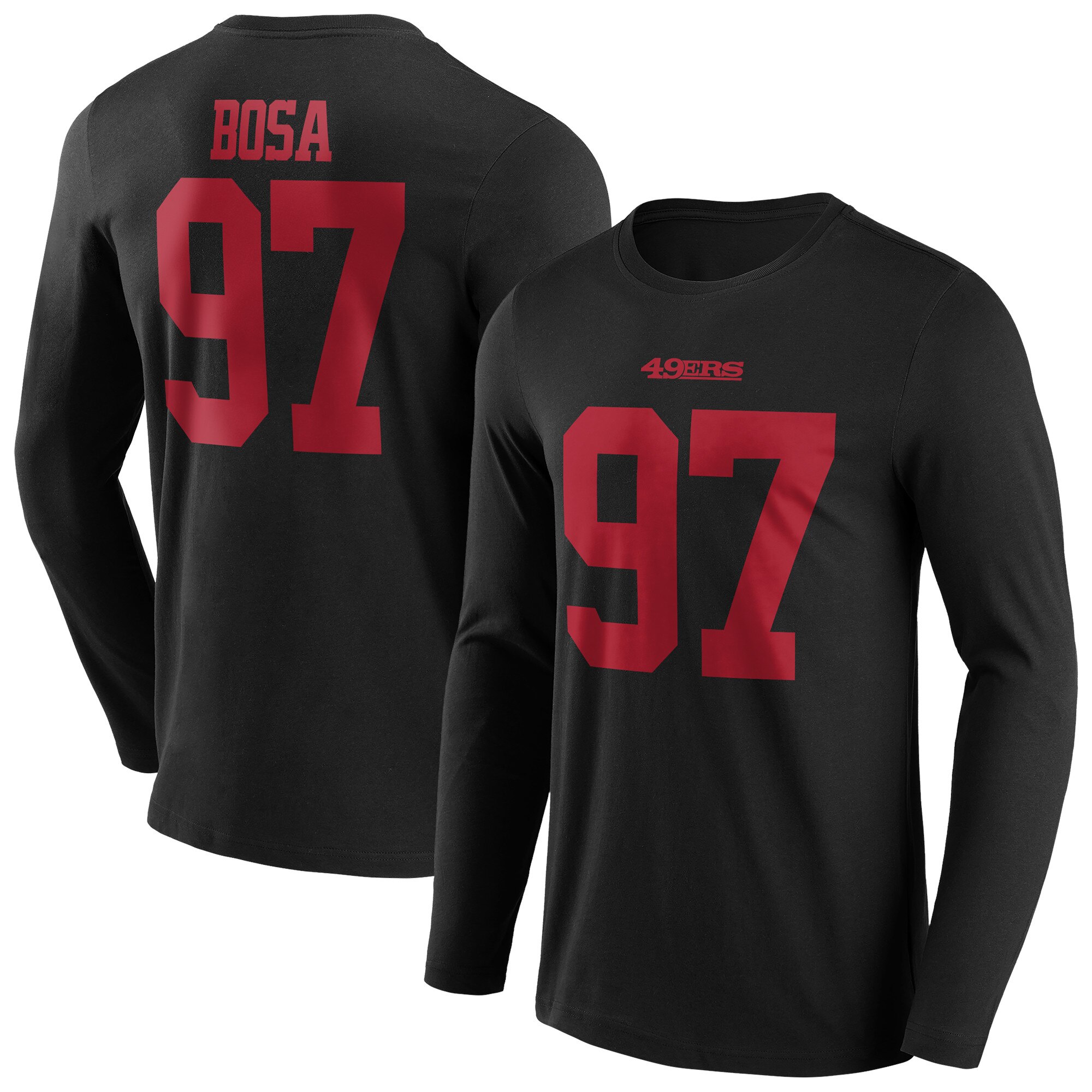 San Francisco 49ers Alternate Name & Number Langarm-T-Shirt - Nick Bosa - Herren Image