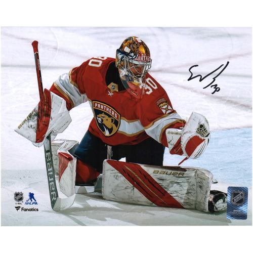 Spencer Knight, Florida Panthers, signiertes 8 x 10 Zoll großes Save-Foto