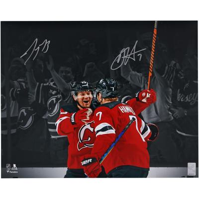 Autogrammfoto der New Jersey Devils von Tyler Toffoli und Dougie Hamilton (40,6 x 50,8 cm) mit Dual-Spotlight Image