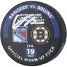 Adam Fox New York Rangers Autographed Practice-Used Puck Used During Warmups vs. Boston Bruins on January 19, 2023