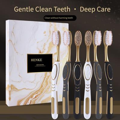 TEMU 6-piece Luxurious Manual Toothbrush Set With Soft Bristles For Deep Cleaning And Oral Care - Gift Set For Adults