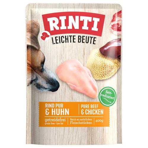 10x400g RINTI Leichte Beute Rind Pur & Huhn Hundefutter nass