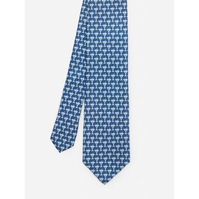 J.McLaughlin Men's Italian Silk Tie in Martini Navy