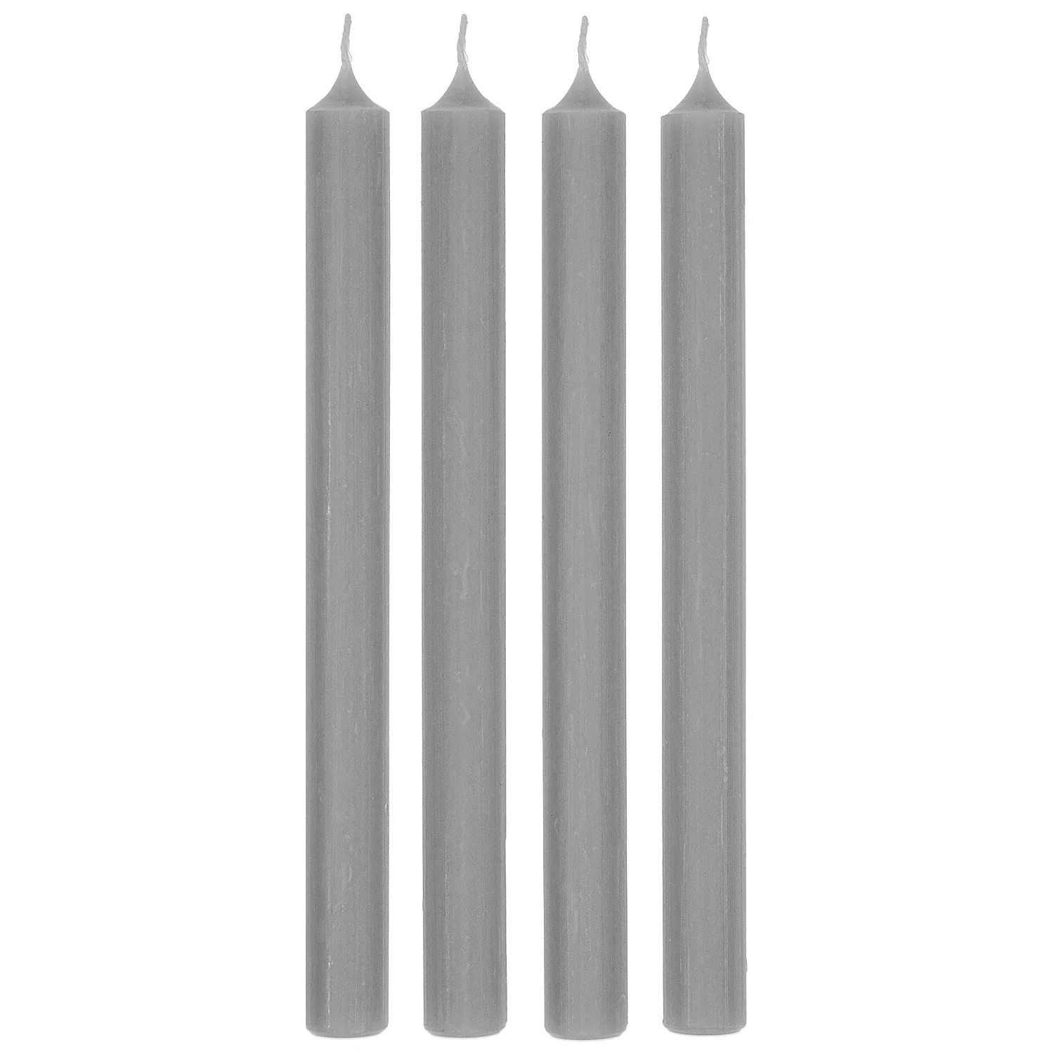 Rustikale Stabkerzen, silbergrau, 25 x 2,2 cm, 4 Stück Image