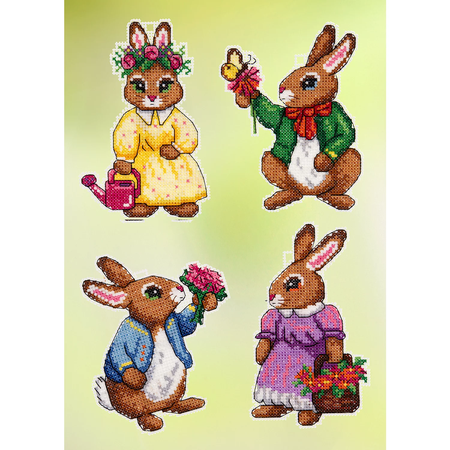 buttinette Stramin-Aufhänger Osterhasen, 4er-Set Image