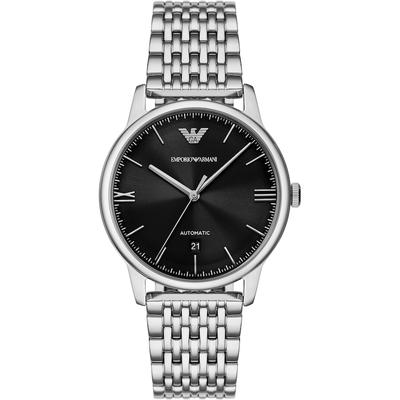 Emporio Armani Herrenuhr Edelstahl schwarz, silber Herren Image