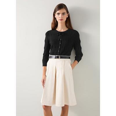 Freida Black Pointelle Detail Knitted Top, Black