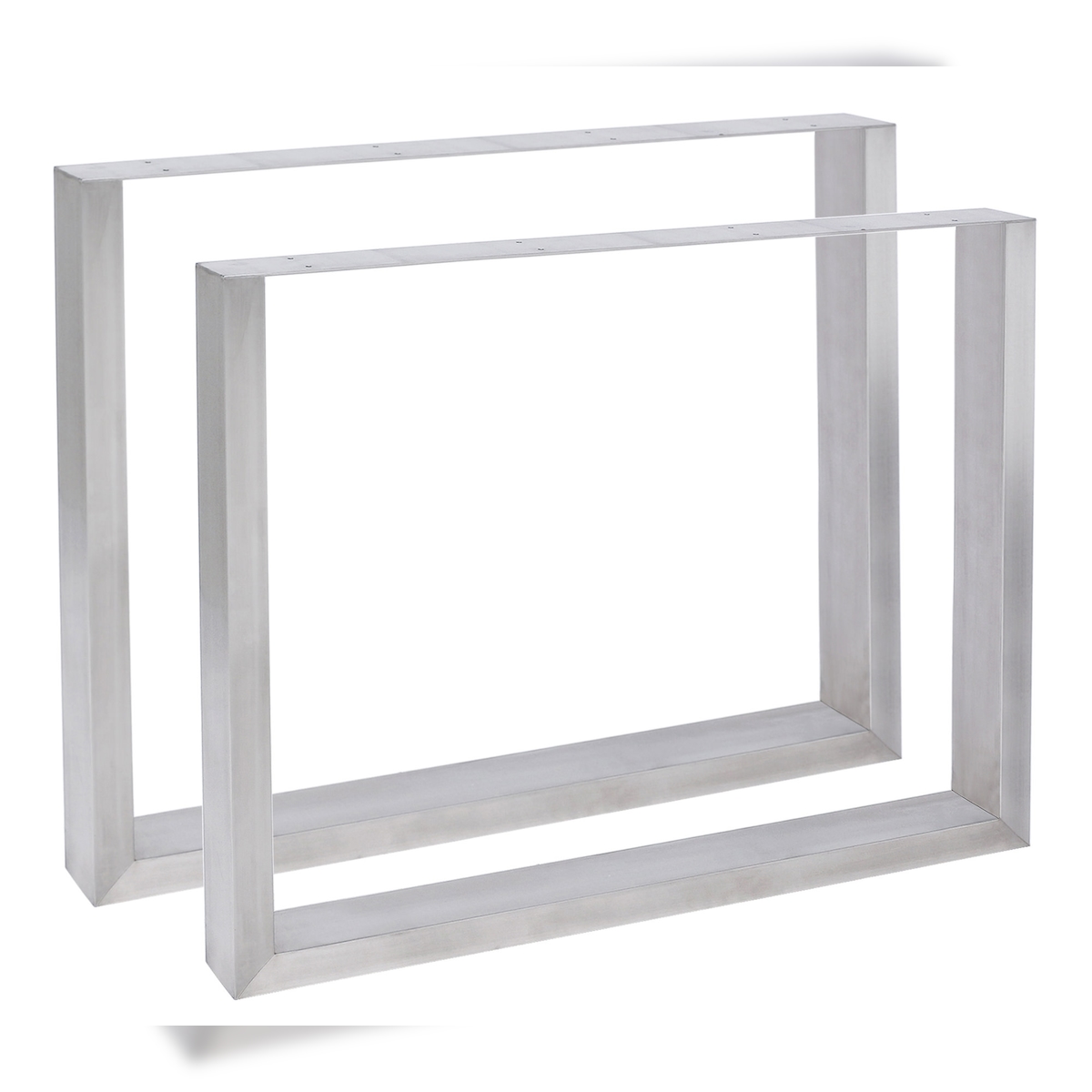 DELUKE® Tischbeine Metall CERMO Silber 72x90cm HxB 2er Set inkl. Schrauben + Bodenschoner Tischgestell Tischkufen 2 Stück Tischbein für Holztisch Image