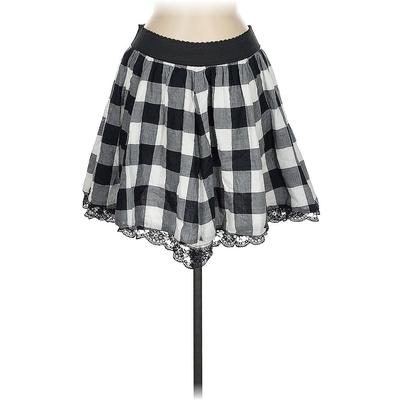 Twenty One Casual Skirt: Black Checkered/Gingham Bottoms - Women's Size Medium