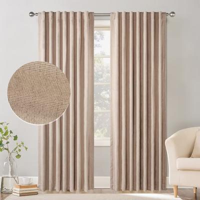 Chenille Blackout Back Tab Curtain Pair(2 panels)
